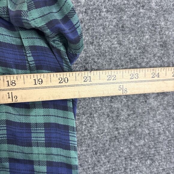 Bernino Silk Shirt Mens Size S Blue Green Plaid Button Up Causal Short Sleeve - Picture 5 of 7
